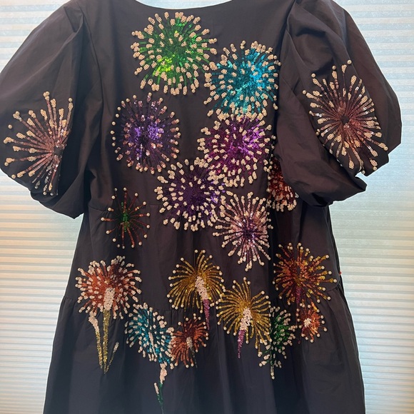 NWT Queen of Sparkles Navy fireworks dress xs - Picture 2 of 4